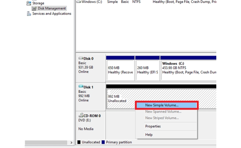Cach tao o dia ao tren Windows 10 6