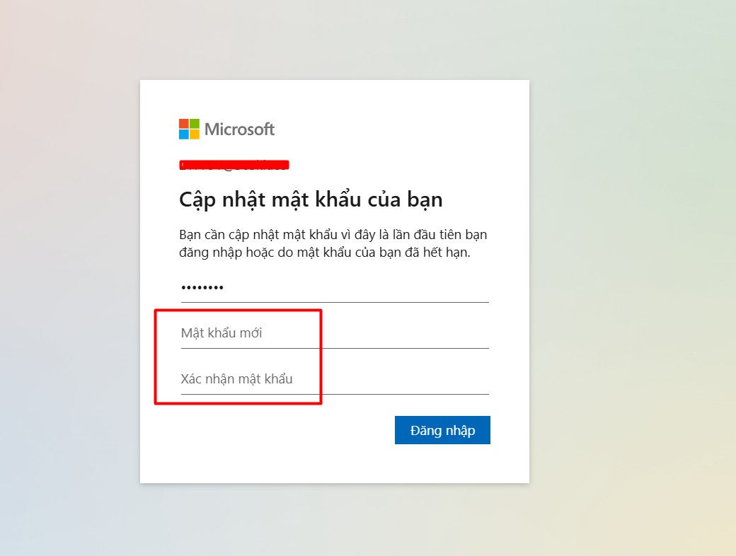 doi mat khau office 365