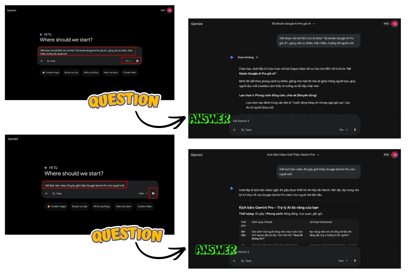 Cung Cap Tai khoan Google AI Pro Gemini Pro 1 thang 4