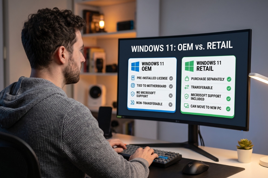 Phân Biệt Key Win 11 OEM Và Retail