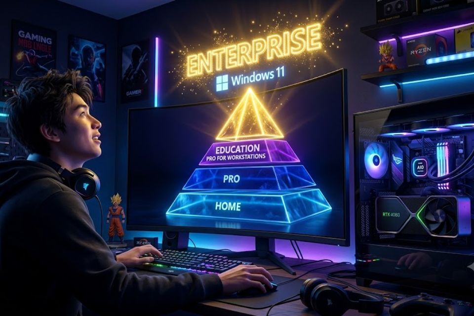 Sự Thật Về "Trùm Cuối" Windows 11 Enterprise: Cỗ Xe Tăng Bọc Thép Hay Chiếc Áo Quá Khổ Cho Dân Thường?