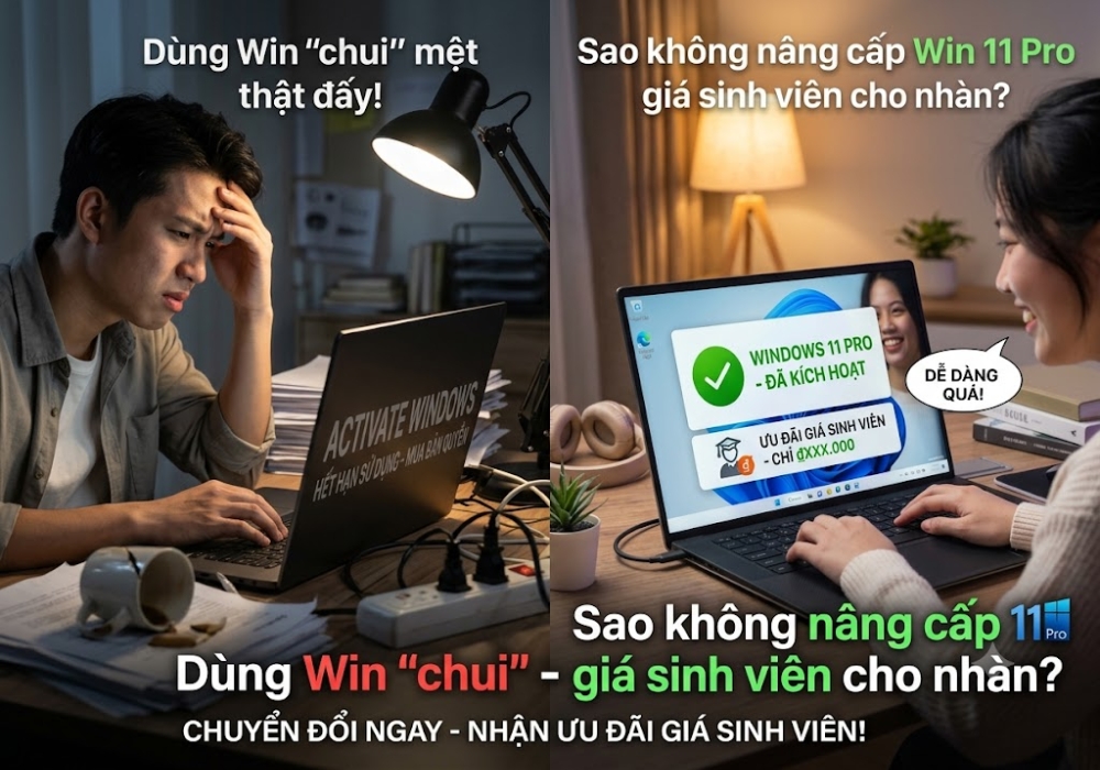 Dùng Win “chui” mệt thật đấy! Sao không nâng cấp Win 11 Pro giá sinh viên cho nhàn?