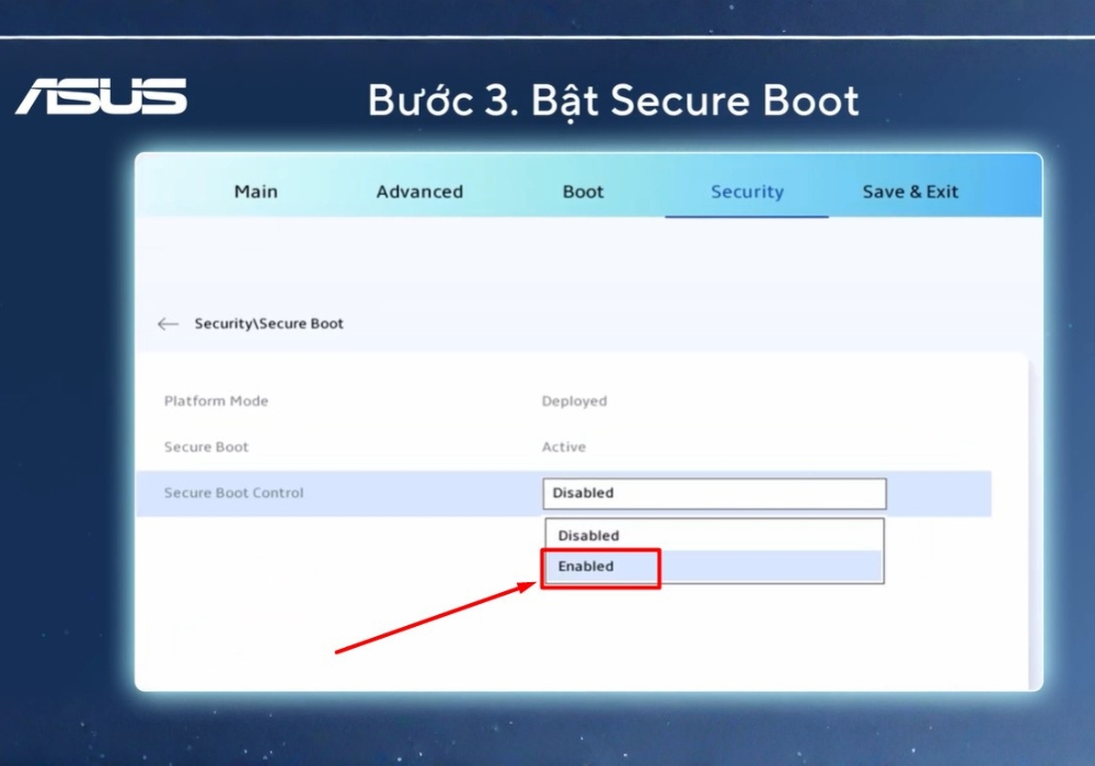 Cach Bat Secure Boot Main ASUS Cai Win 11 3