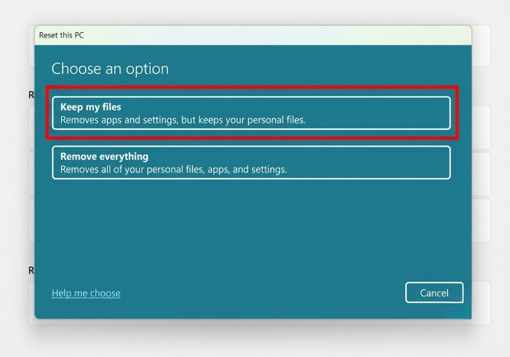 Cach reset Win 11 khong mat file du lieu ca nhan 3