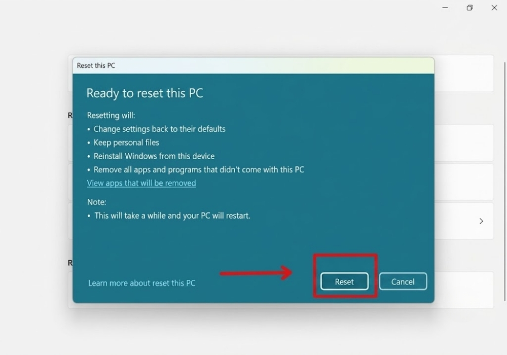Cach reset Win 11 khong mat file du lieu ca nhan 6