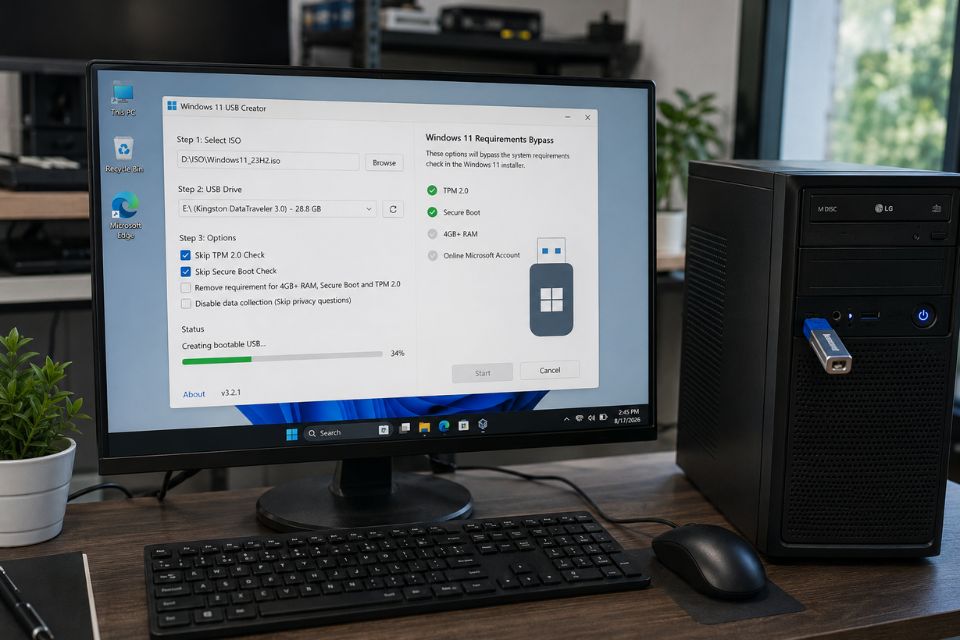 Cai Windows 11 bypass TPM 2 4
