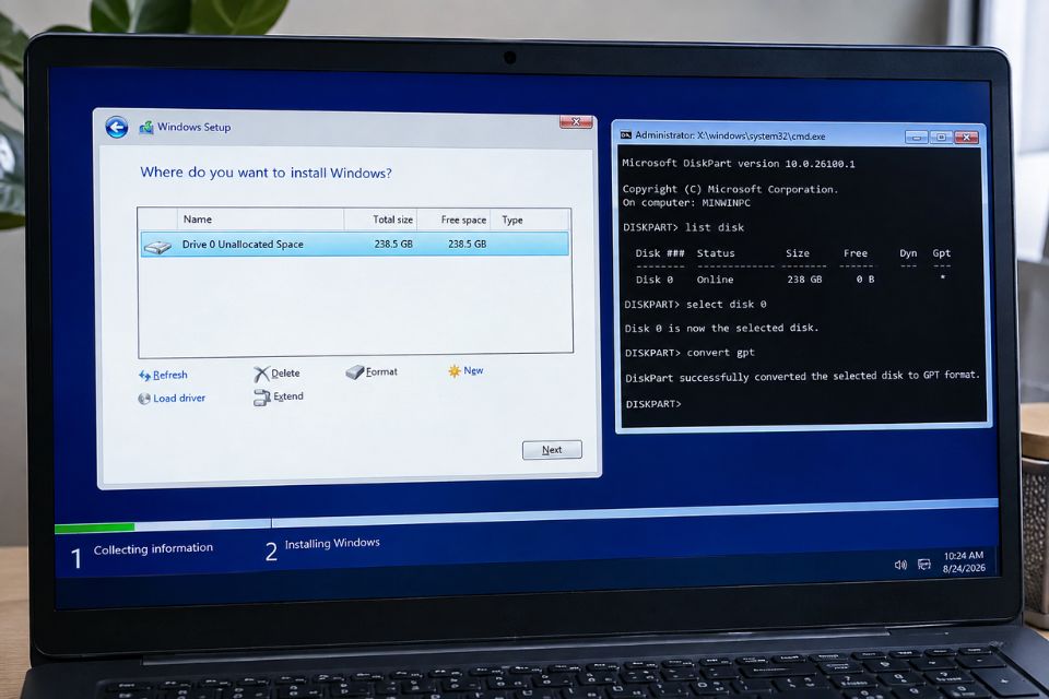 Cai Windows 11 tren o cung MBR chuyen sang GPT 5