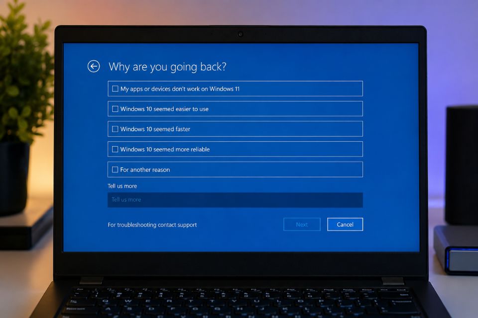 Ha cap Windows 11 xuong Windows 10 khong mat du lieu 3