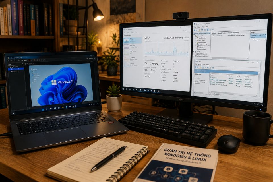 Huong dan cai Windows 11 tren may ao VMware 6