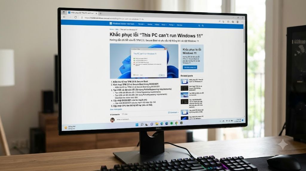 Khắc phục lỗi "This PC can't run Windows 11" đơn giản