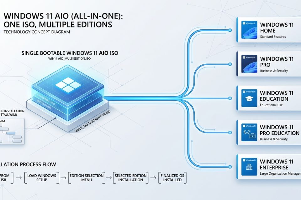 Tai bo cai Windows 11 da phien ban AIO 2