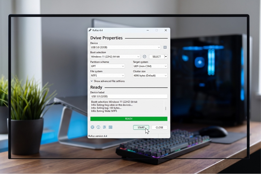 Tạo USB Boot Cài Win 11 Bằng Rufus