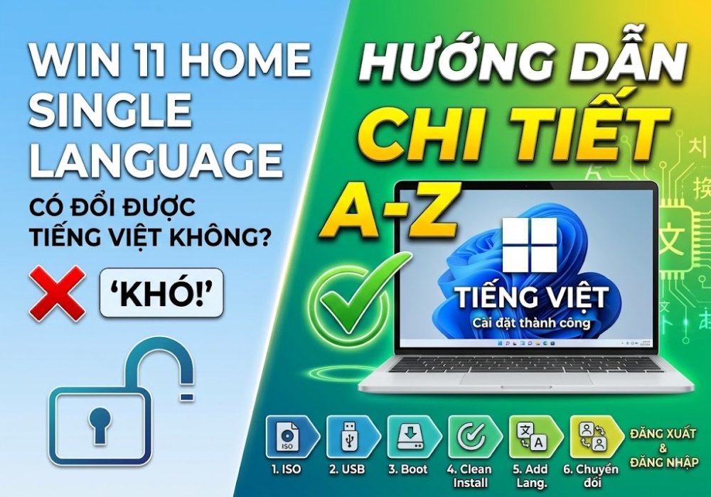 Win 11 Home Single Language Có Đổi Được Tiếng Việt Không? Hướng Dẫn Chi Tiết A-Z