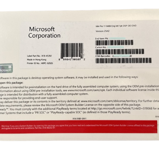 Phần mềm Win 11 Pro 64Bit Engl Intl 1pk DSP OEI DVD - Full Box 6 key Win 11 Pro 64Bit Engl Intl 1pk DSP OEI DVD 8