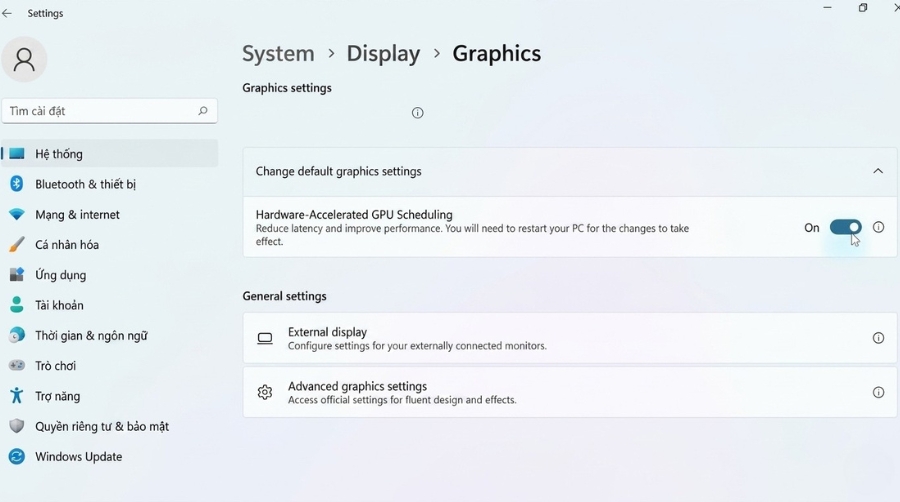 Bật Hardware-Accelerated GPU Scheduling Win 11 Tăng FPS Hiệu Quả Nhất