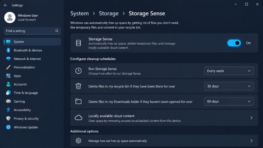Cách Bật Tự Động Dọn Rác Storage Sense Win 11 9 Cách Bật Tự Động Dọn Rác Storage Sense Win 11