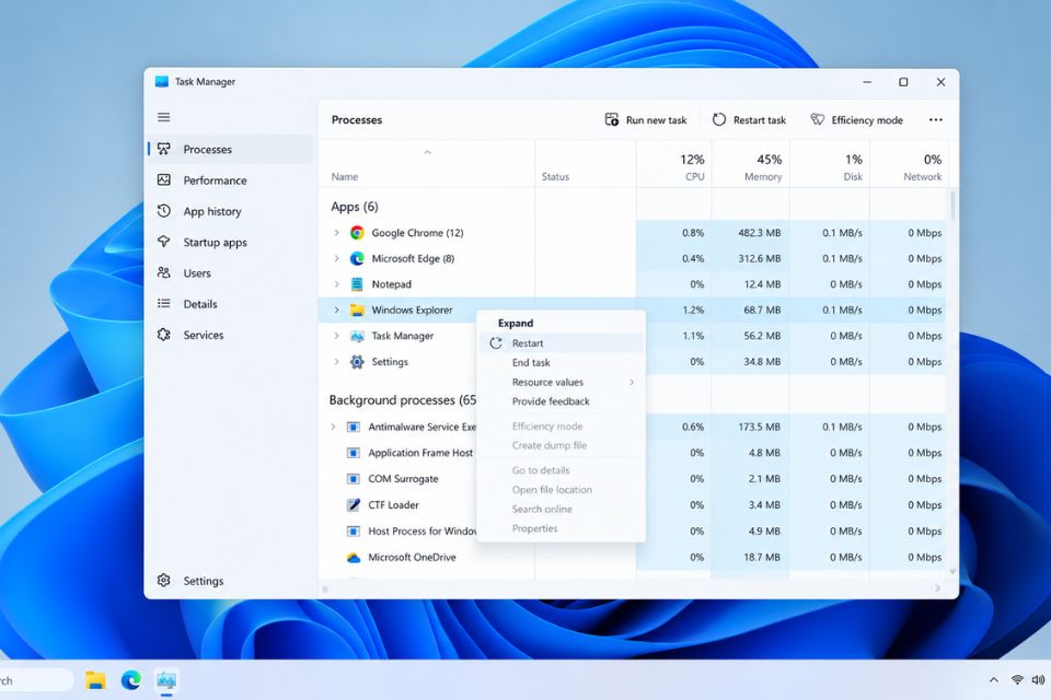 Cach dua thanh Taskbar Windows 11 sang ben trai giong Windows 10 khi bi mat Driver 7