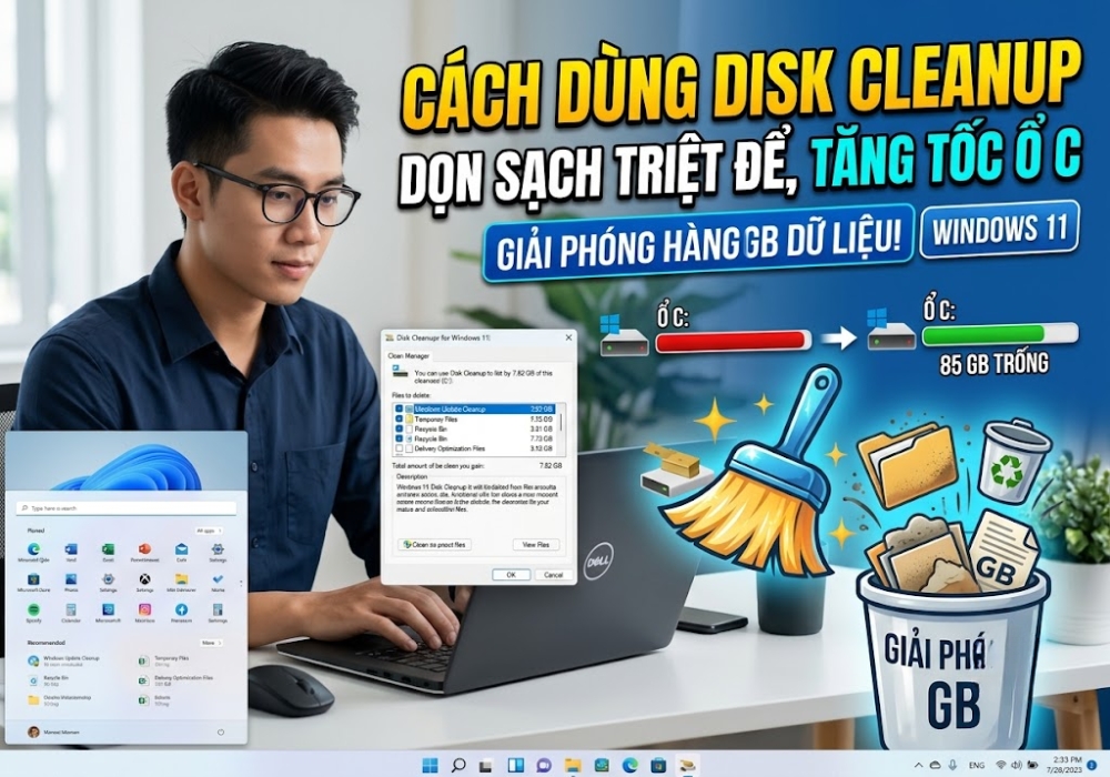 Cách dùng Disk Cleanup trên Windows 11 sạch triệt để, giải phóng dung lượng ổ C