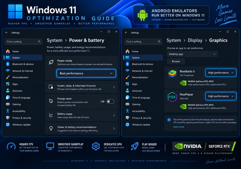 Cach toi uu Windows 11 chay gia lap Android Nox BlueStacks muot hon giam lag 3