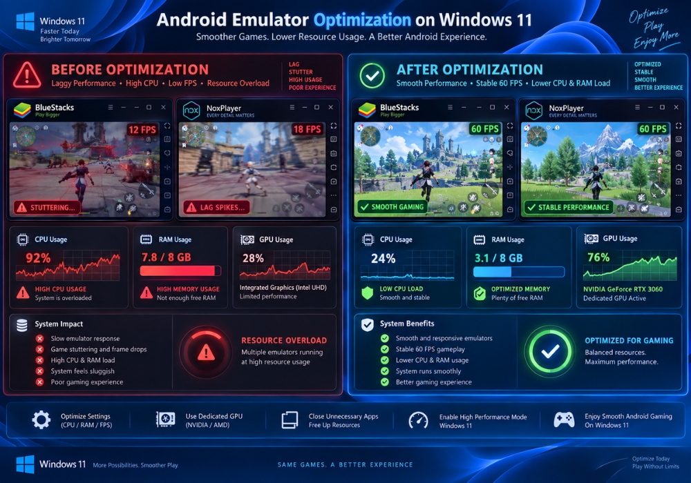 Cach toi uu Windows 11 chay gia lap Android Nox BlueStacks muot hon giam lag 4