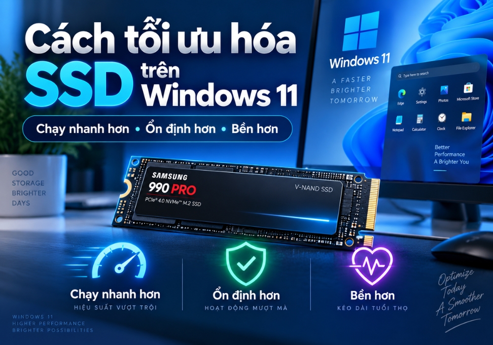 Cách tối ưu hóa SSD trên Windows 11 chạy nhanh hơn, ổn định và bền hơn