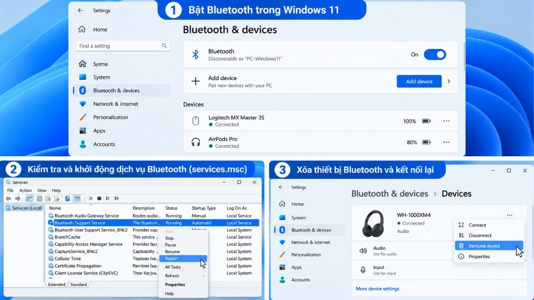 Không Nhận Tai Nghe Bluetooth Trên Win 11
