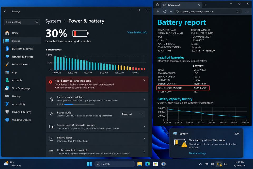 Laptop Windows 11 bị sập nguồn đột ngột dù còn pin 5 Laptop Windows 11 bi sap nguon dot ngot du con pin 2