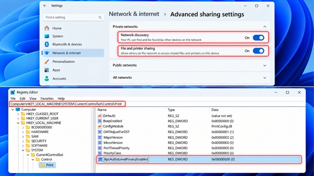 Sửa Lỗi Không Vào Được Mạng Lan Chia Sẻ Máy In Win 11