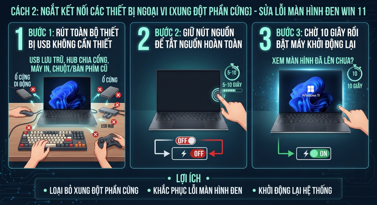 Sua Loi Windows 11 Bi Man Hinh Den Chi Thay Con Tro Chuot 3