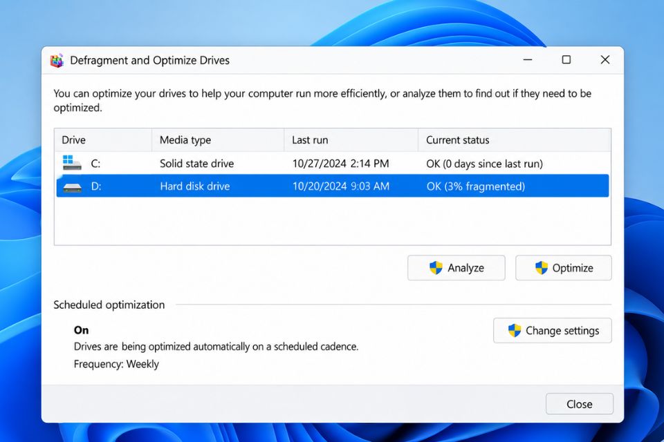 Sửa lỗi Windows 11 bị phân mảnh ổ cứng nặng, chạy chậm 7 Sua loi Windows 11 bi phan manh o cung nang chay cham 3