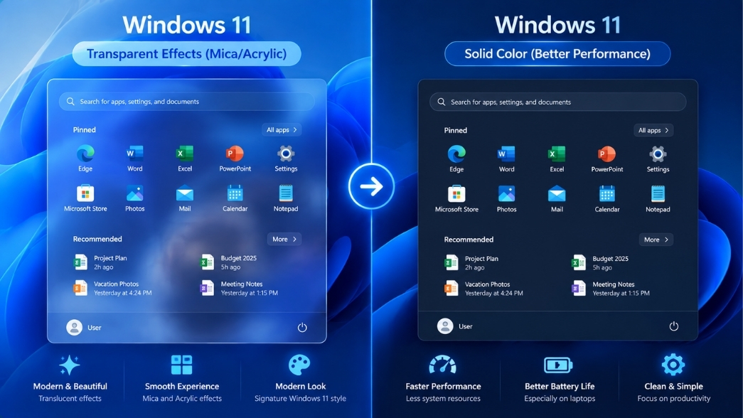 Tắt Hiệu Ứng Trong Suốt Transparency Effects Win 11 Nhẹ Ram