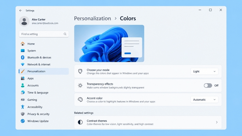 Tắt Hiệu Ứng Trong Suốt Transparency Effects Win 11 Nhẹ Ram
