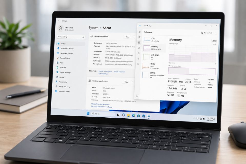 Tối ưu Windows 11 cho máy yếu 4GB RAM