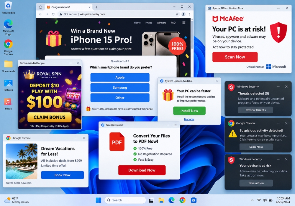 Win 11 bi nhiem virus quang cao Cach diet tan goc 1