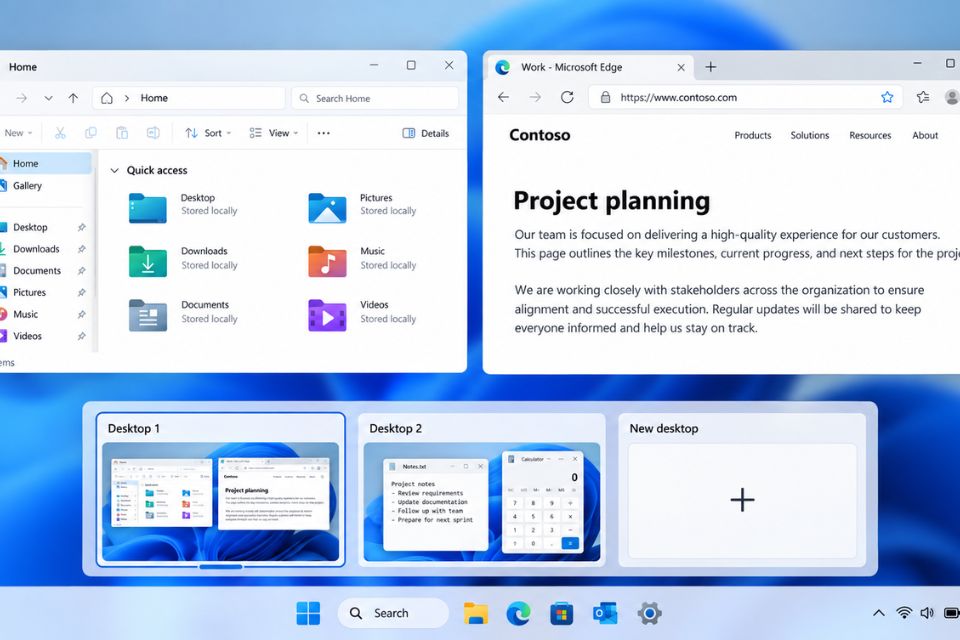Cach tao nhieu man hinh ao Virtual Desktops lam viec da nhiem Windows 11 2