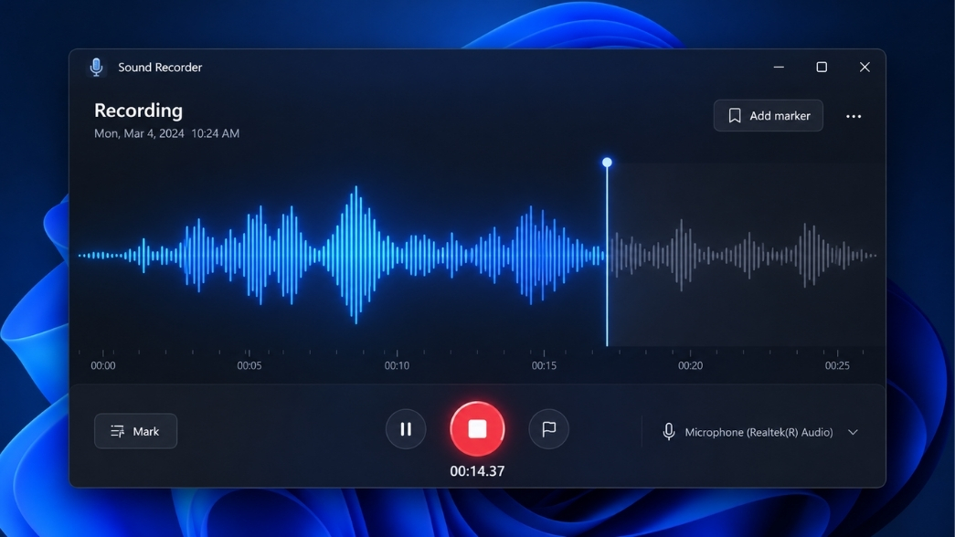 Hướng Dẫn Ghi Âm Trên Máy Tính Win 11 Bằng Ứng Dụng Sound Recorder Mặc Định