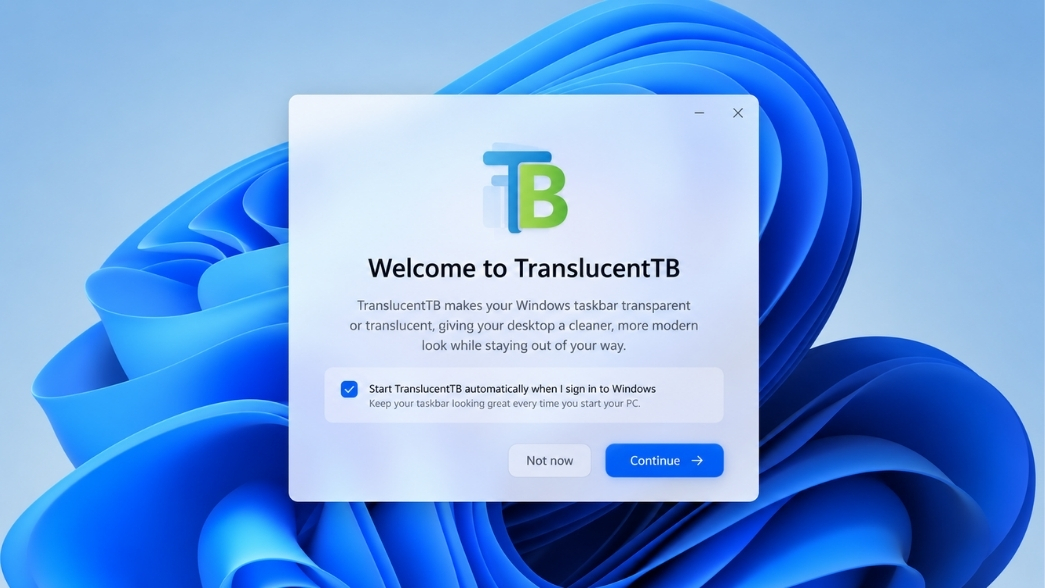 Làm Trong Suốt Thanh Taskbar Win 11 Bằng Phần Mềm Translucenttb