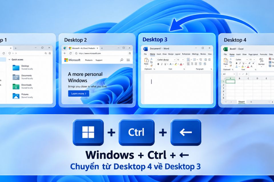 Phim tat chuyen doi nhanh giua cac man hinh ao tren Windows 11 3