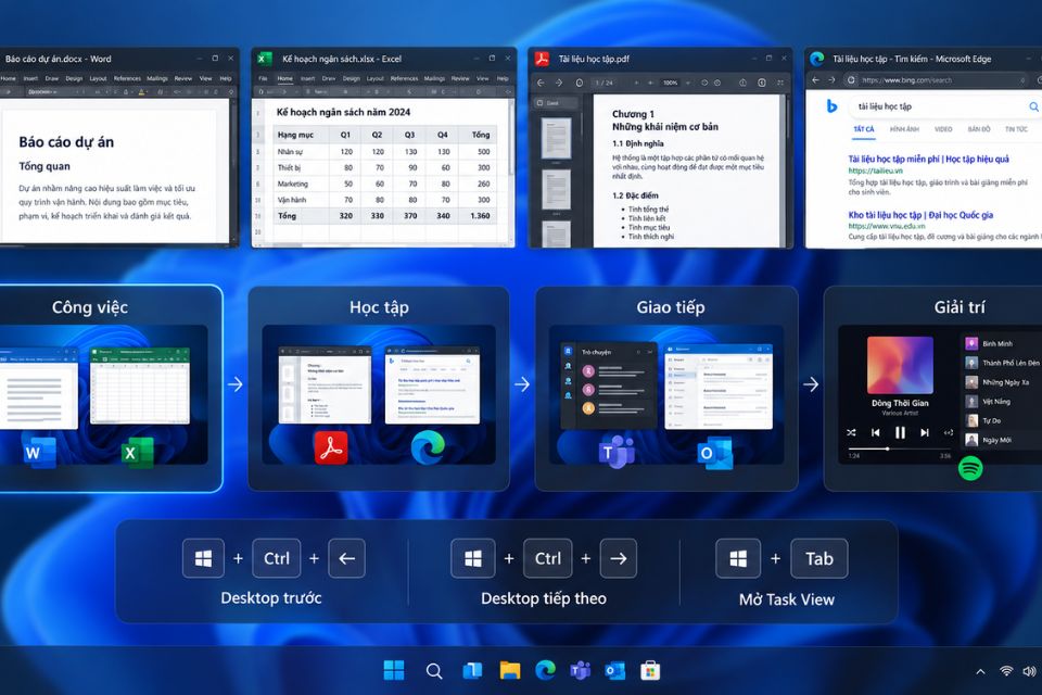 Phim tat chuyen doi nhanh giua cac man hinh ao tren Windows 11 5