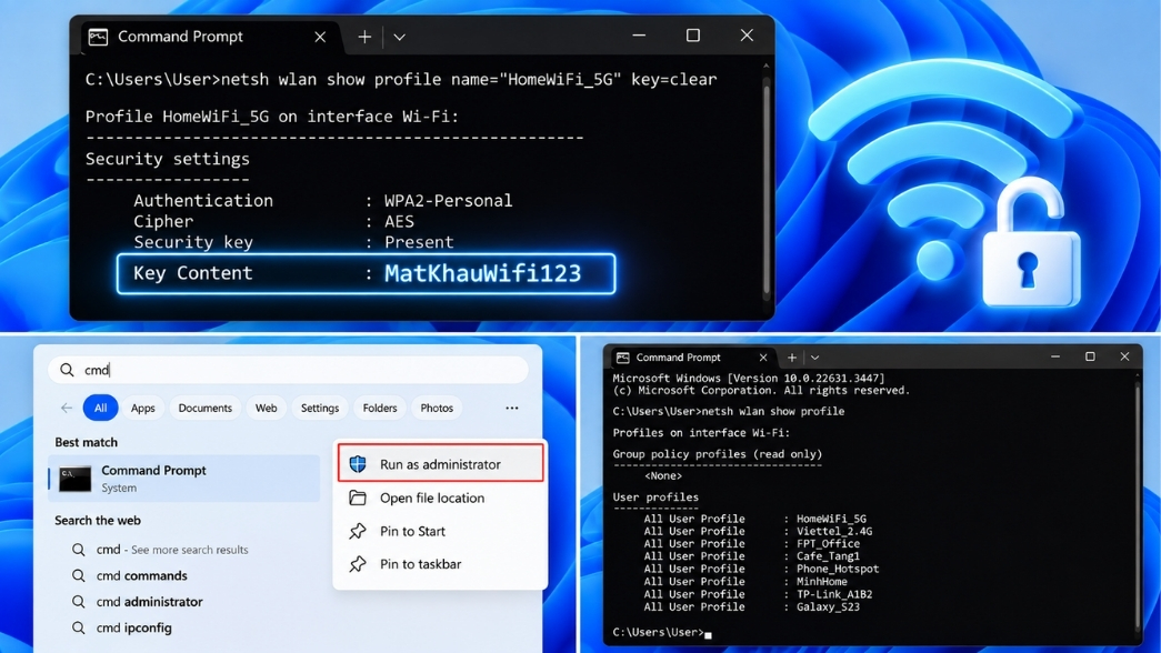 Xem Pass Wifi Đang Kết Nối Bằng Cmd Trên Windows 11